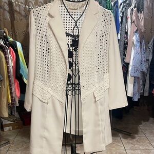 Chico's Cream Perforated Women's Blazer
